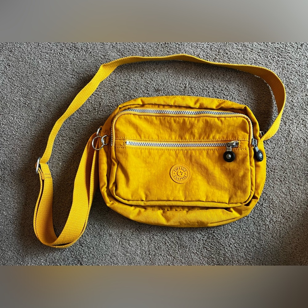 Like-New Kipling Mustard Yellow Crossbody Purse